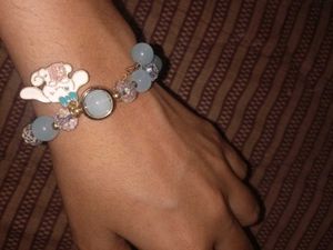 Korean Cute Rabbit Crystal Bracelet 💙🤍