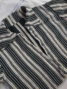 Striped Button-Down Crop Top