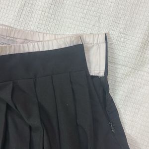 Black Pleated Mini Skirt