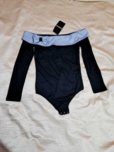 Shein Off-Shoulder Long Sleeve bodysuit with bow
