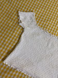 White Smocked Top Bust 36