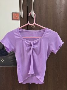 Cute Purple Tie-Front Top