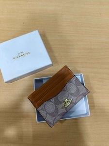 Coach Lip Card Case Signature Canvas