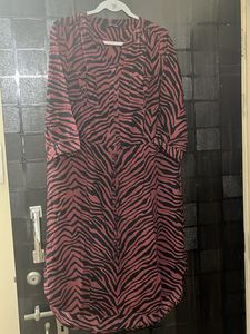 zebra striped midi dress