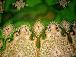 Green Patterned Ethnic Saree