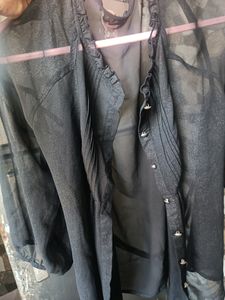 Branded Net Black Shirt For Women