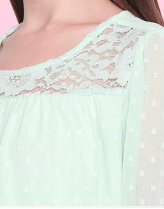 Solid Mint Green Relaxed Fit Top From Pantaloons
