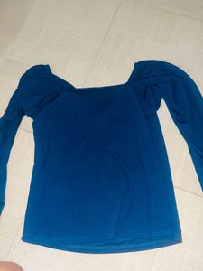 Blue Wrap Top