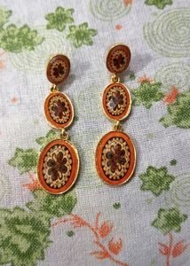 Very Classy Earring In Orange And Brown Shade