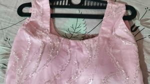 Pink Silk Net Kurti
