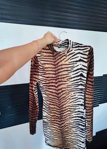 shein thumb-hole dress!  Tiger Print Bodycon Mini