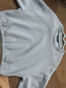 Textured Cropped Sweater