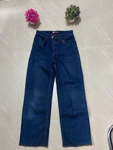 Dark Blue Wide Leg Jeans