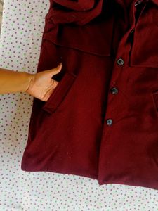 Vintage Burgundy Wool Coat