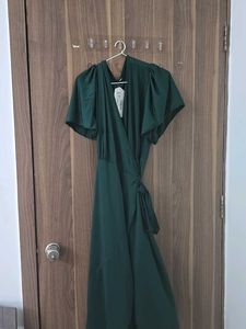 Classy Green Wrap Dress
