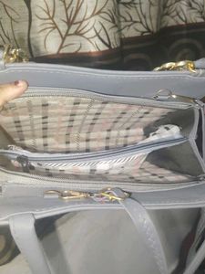 Gray Quilted Handbag