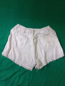 White Denim Shorts