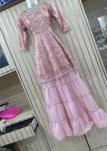 Beutiful Pink Colour Frock With Garara