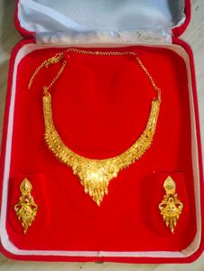 Gold-Plated Necklace & Earring Set