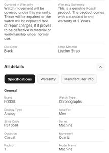 Fossil Chronograph Watch