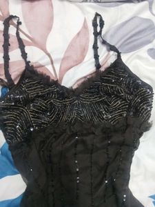 VINTAGE 90s Brown Embellished Mini Dress