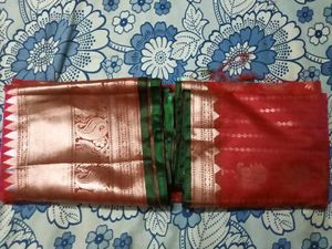 BrandNewElegant RedSilkSaree - With Unstiched Blou