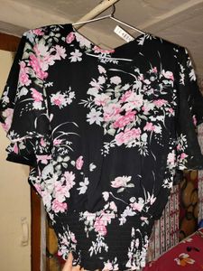 Black Floral Top