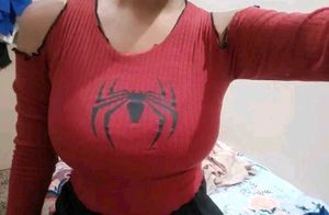 Spider-Man Inspired Ribbed Top