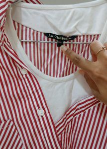 Striped Blouse with Tank Top