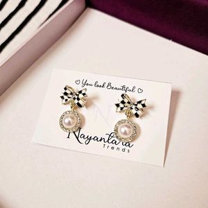 Chessboard Combo Of Necklace and Earrings