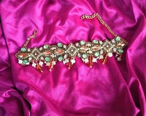 Beaded pearl drop choker