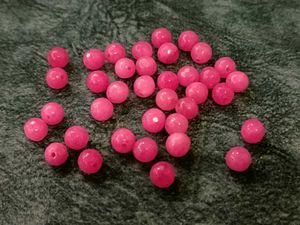Hot Pink Faceted Gemstone Beads
