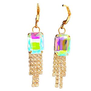 Sparkling Rainbow Crystal Drop Earrings