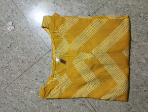 Yellow Chevron Kurta Set