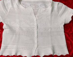 White Crochet Top