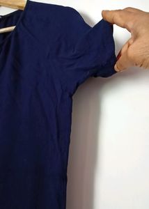 Navy Embroidered Tunic Top