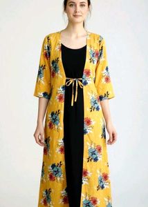 Floral Print Open Front Jacket