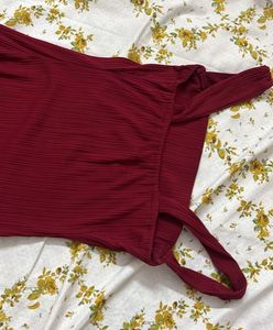 Newme Red squared maxi dress