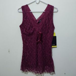 Majora Pink lace sleeveless top blouse