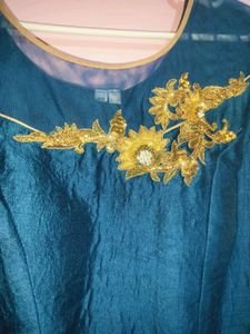 Peacock Color Gown