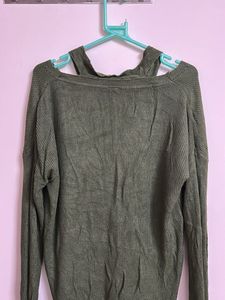 Green Knit Oversized Sweater
