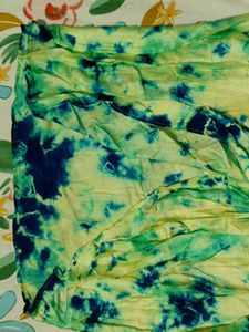 Red Kurti with Tie-Dye Skirt Set