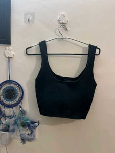 Topshop Black Ribbed Tank Top