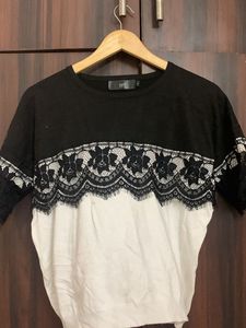 LPE Black &amp; White Lace Top