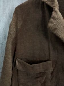 Linen Brown Button Up Shirt For Women
