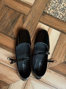 Silver Style Black Patent Mary Janes