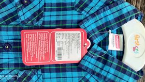 Blue Plaid Short Sleeve Shirt Size-2-3 Year