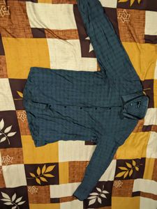 Blue Patterned Long Sleeve Shirt