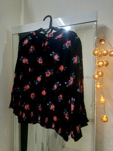 DJ &amp; C Black Lace Neck Top