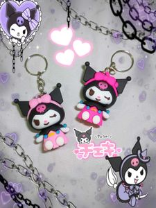 sanrio kuromi hot & light pink keychains charm